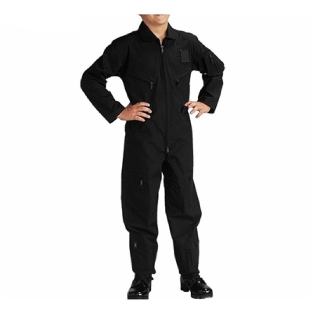 Rothco Kids Black Air Force Flight Suit Pilot Jumpsuit Size Small